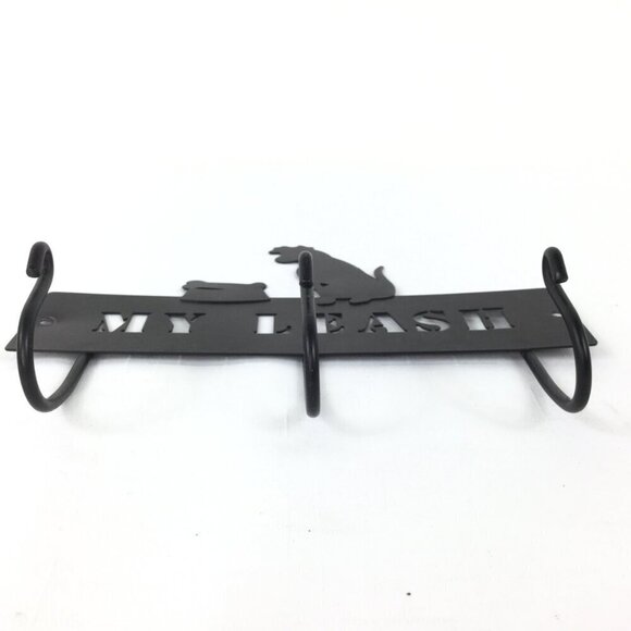 DEI Lucky Dog‎ ''My Leash'' Wall Mount Wall Hook Metal Rack Hanger Black - Picture 4 of 6